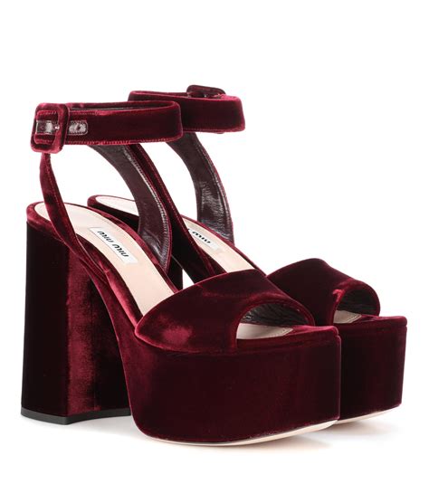 miu miu velvet heels|women's miu michu shoes.